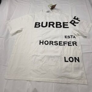 Burberry Ellison Horseferry Print White Cotton T-Shirt XXL 8084332 Mens